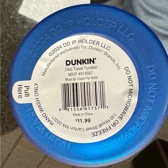 Dunkin' Summer 2024 Ombre Plastic Insulated 24oz Tumbler BLUE - NWT - Picture 4 of 4